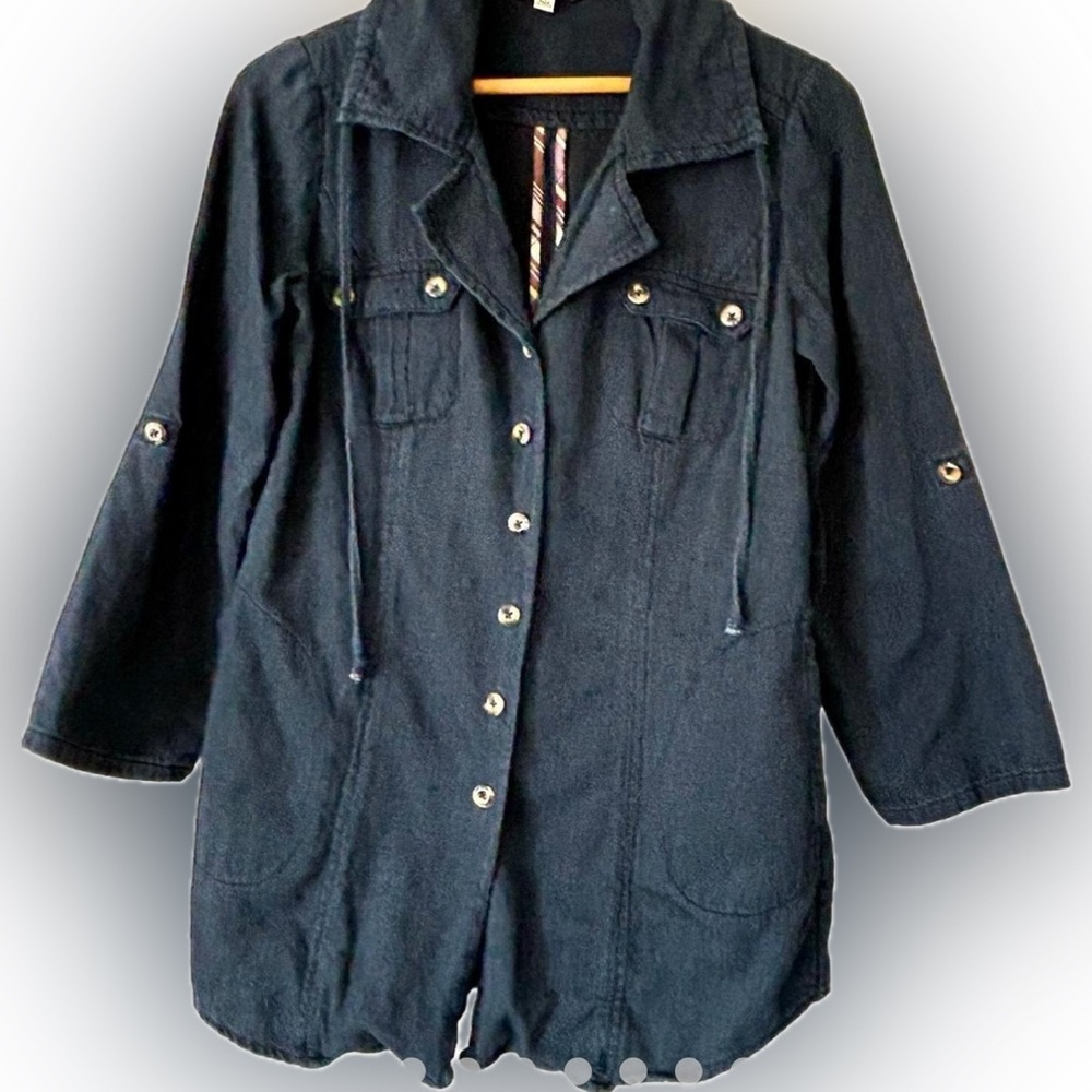 CABI Denim Anorak Utility Jacket Lightweight Shacket M